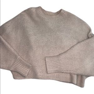 blush pink knit cropped sweater